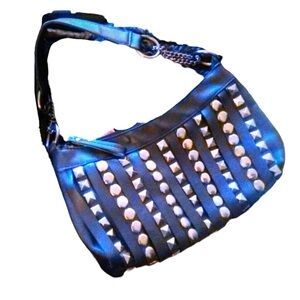 Black Leather Rocker Purse